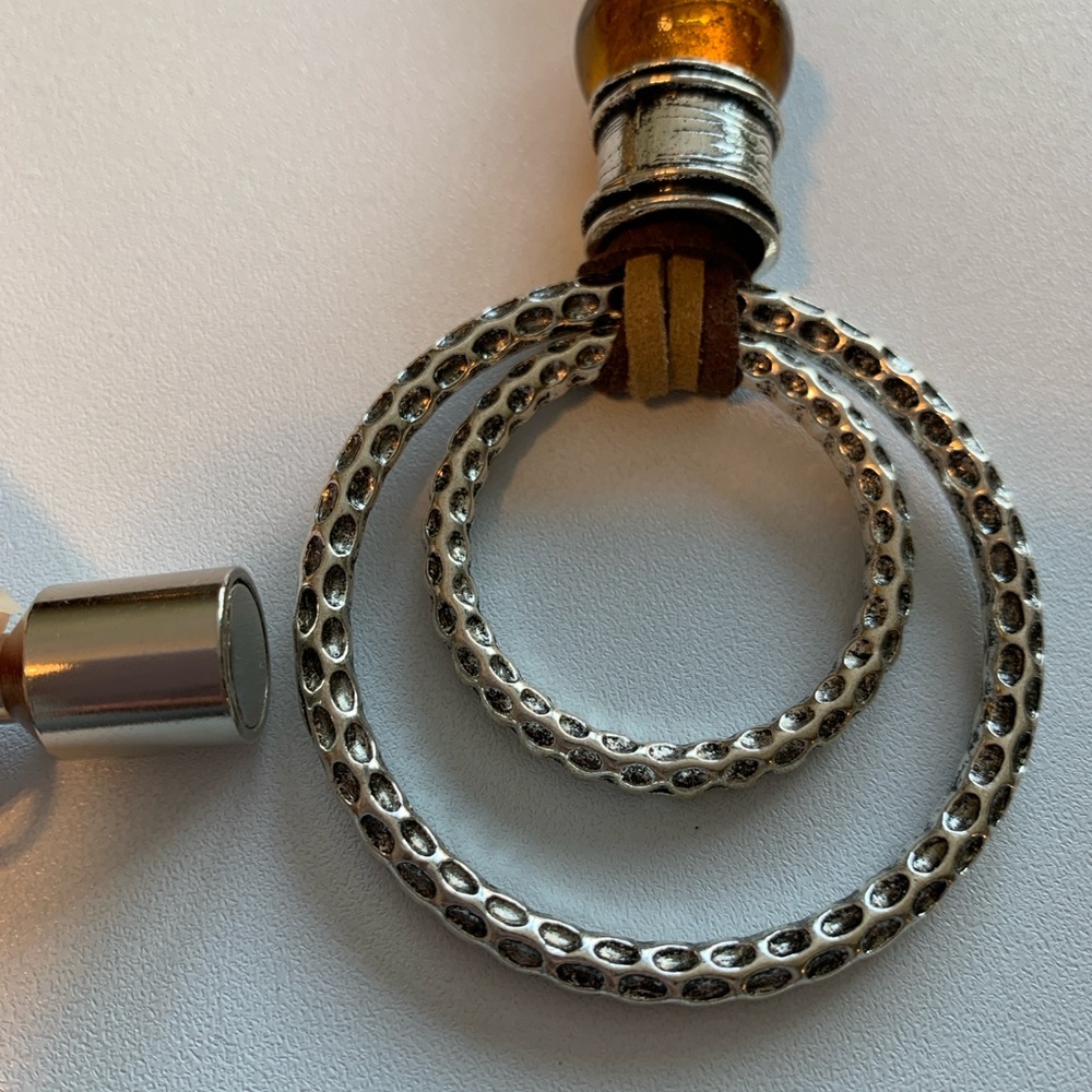 Boho Hippie Gypsy Double Circle Necklace - Picture 4 of 6